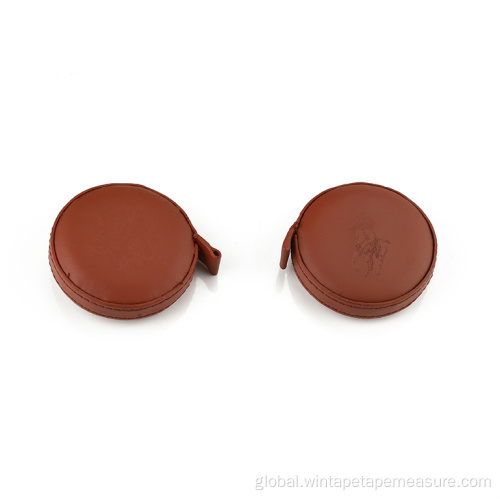 Measuring Tape in Brown Leather Case Pu Leather Gift Measuring Tape Factory